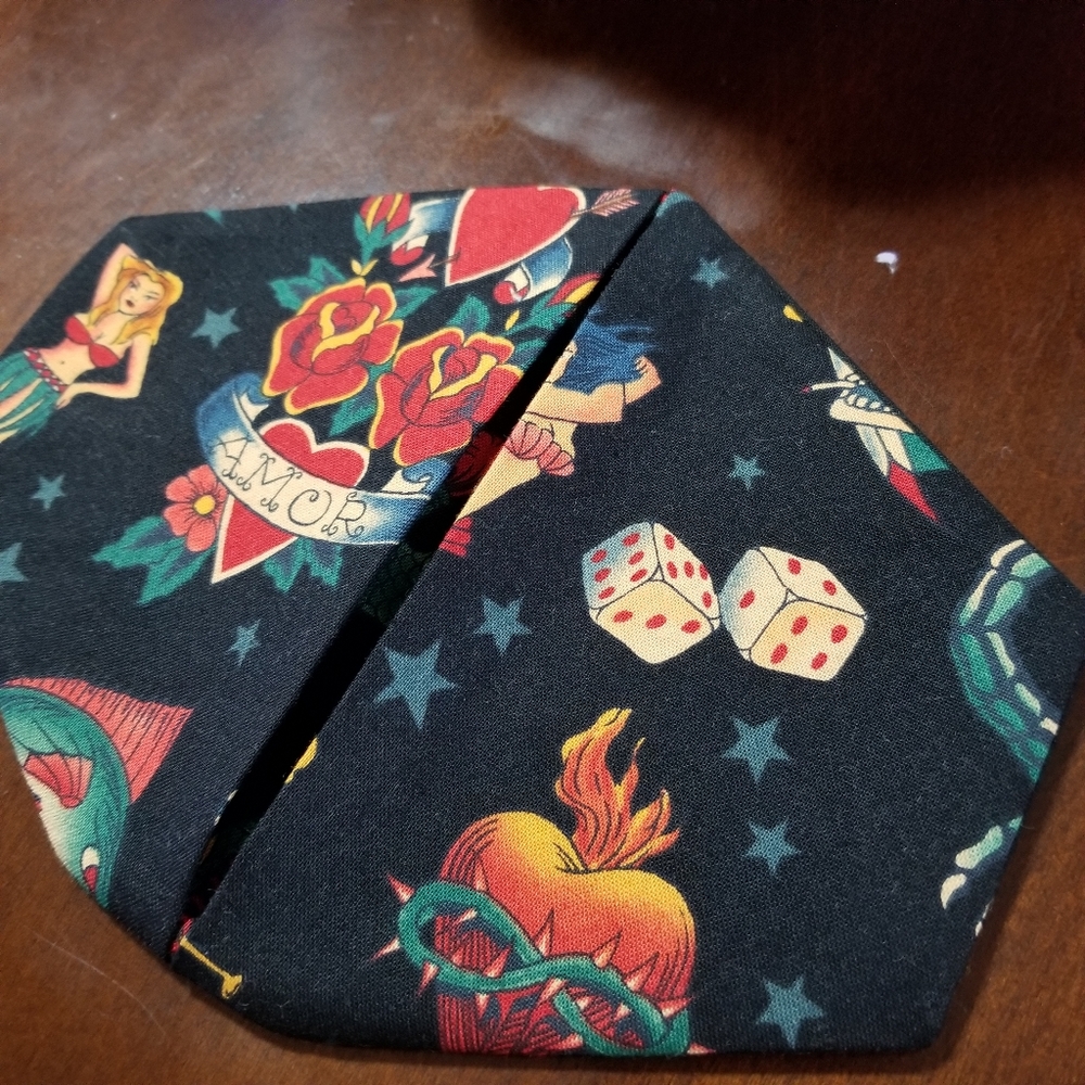 Handmade Womens Rockabilly Old School Tattoo Facemask - Picture 3 of 7